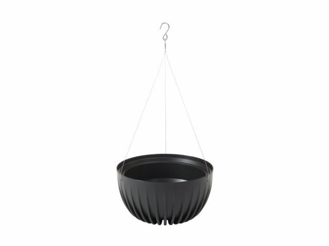 Maceta colgante "MIRA ECO RECICLADO" color negro 30 × 15 cm · plástico