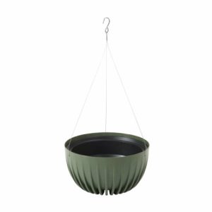 Maceta colgante "MIRA ECO MADERA" color verde 30 × 15 cm · plástico