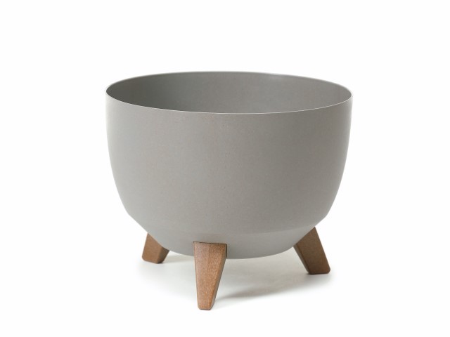 Maceta "ROMA ECO MADERA" color gris 43 × 33 × 34 cm · plástico