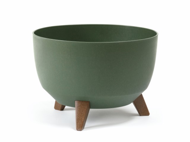 Maceta "ROMA ECO MADERA" color verde bosque 43 × 33 × 34 cm · plástico