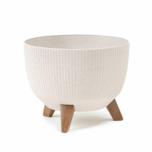Maceta "ROMA ECO MADERA JUMPER" color blanco 43 × 33 × 18 cm · plástico