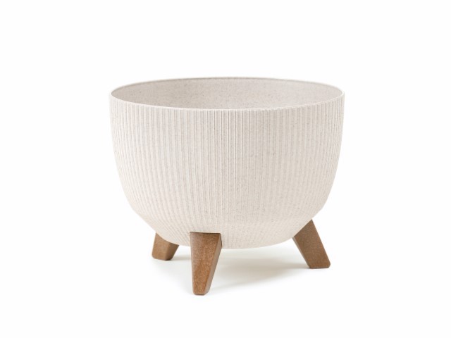 Maceta "ROMA ECO MADERA JUMPER" color blanco 43 × 33 × 18 cm · plástico