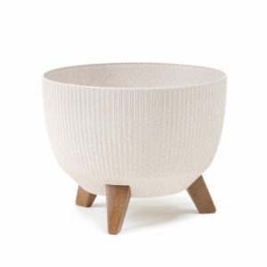 Maceta "ROMA ECO MADERA JUMPER" color blanco 47 × 22 cm · plástico