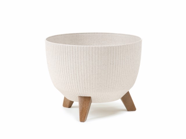 Maceta "ROMA ECO MADERA JUMPER" color blanco 47 × 22 cm · plástico