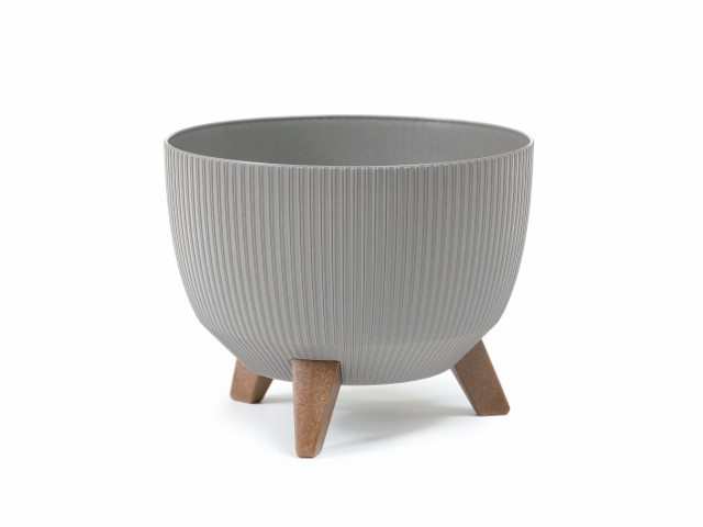Maceta "ROMA ECO MADERA JUMPER" color gris 47 × 22 cm · plástico