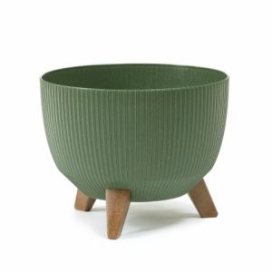 Maceta "ROMA ECO MADERA JUMPER" color verde 47 × 22 cm · plástico