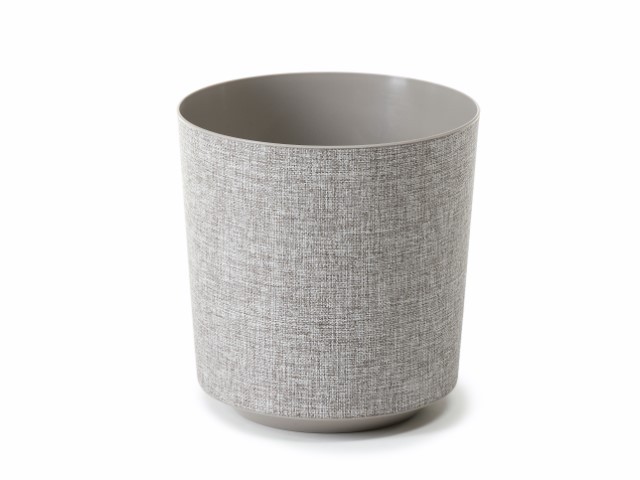 Maceta "GAMA TEXTIL" color taupe 19 cm · plástico