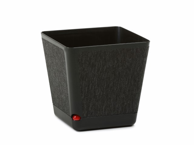 Maceta "KORA TEXTIL" color negro 24 × 24 cm · plástico