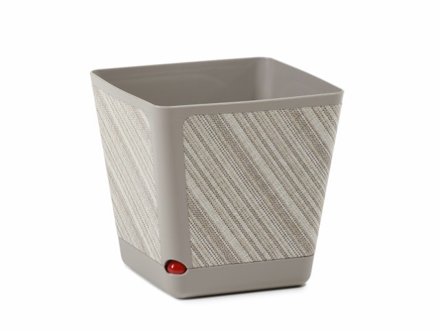 Maceta "KORA TEXTIL" color taupe 24 × 24 cm · plástico
