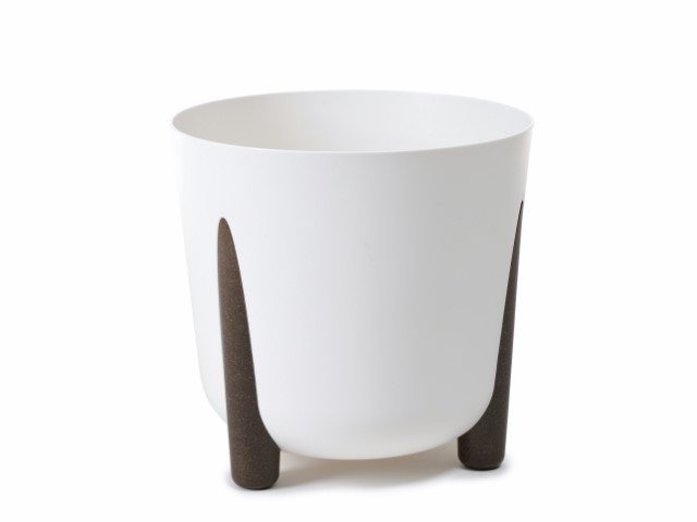 Maceta con pies "FRIDA ECO RECICLADO" color blanco 26 cm · plástico