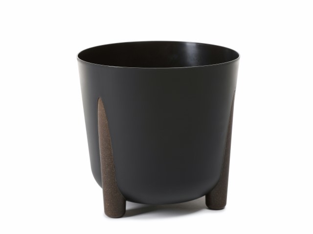 Maceta con pies "FRIDA ECO RECICLADO" color negro 30 cm · plástico
