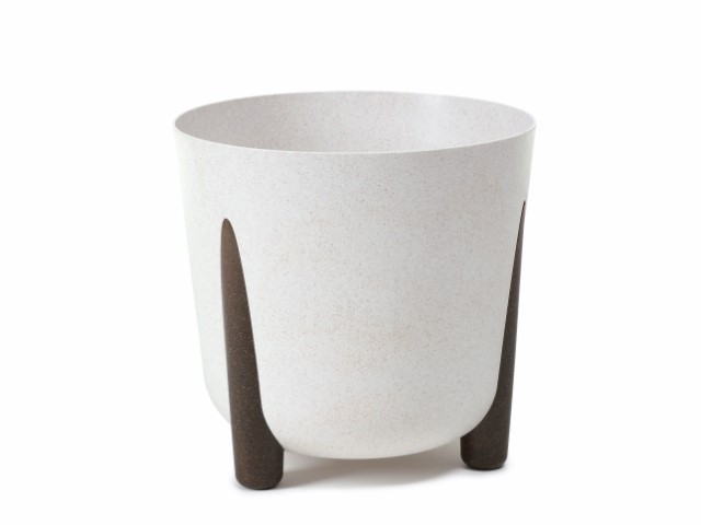 Maceta con pies "FRIDA ECO MADERA" color blanco 34 cm · plástico