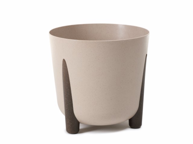 Maceta con pies "FRIDA ECO CAFÉ" leite 30 cm · plástico