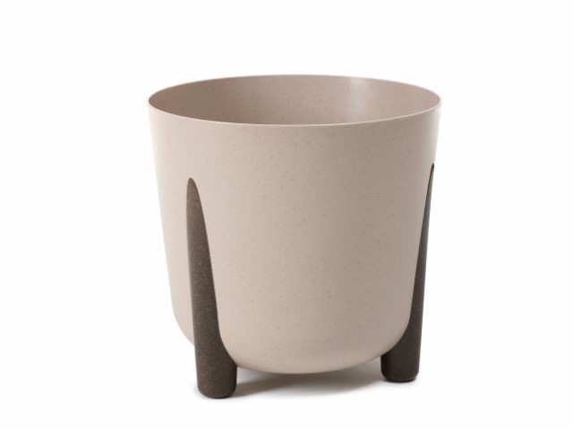 Maceta con pies "FRIDA ECO CAFÉ" leite 34 cm · plástico