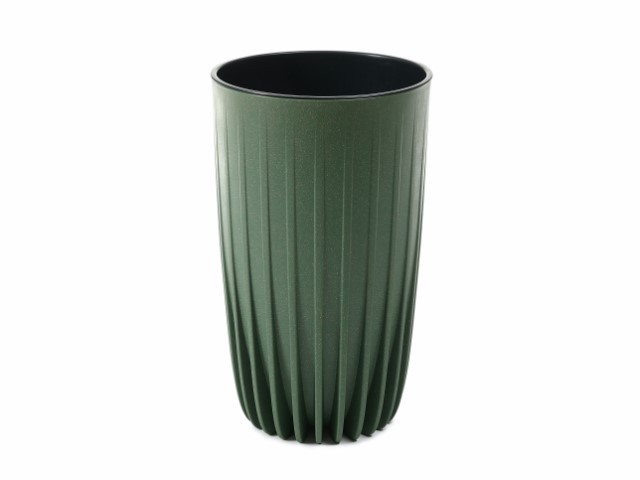 Maceta "MIRA ECO MADERA" color verde oscuro 25 × 42 cm · plástico