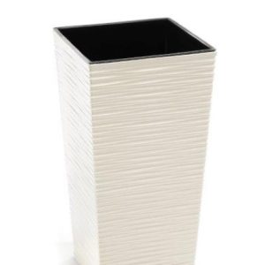 Maceta "FINEZJA DLUTO" color crema 19 × 19 × 36 cm · plástico