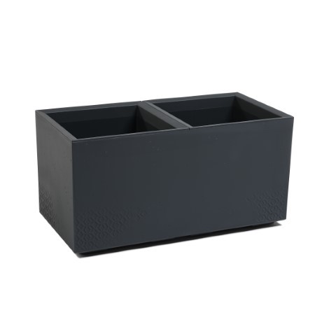 Maceta "KARO ECO RECICLADO" color antracita 80 × 40 × 39 cm · plástico