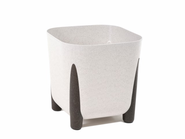 Maceta "FRIDA ECO MADERA" color blanco 36 × 36 cm · plástico