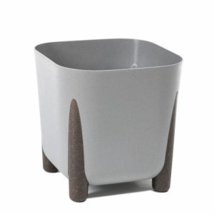 Maceta "FRIDA ECO MADERA" color gris 36 × 36 cm · plástico