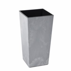 Maceta "FINEZJA ECO RECICLADO" efecto cemento color gris 19 × 19 cm · plástico