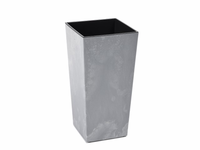 Maceta "FINEZJA ECO RECICLADO" efecto cemento color gris 19 × 19 cm · plástico