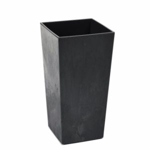 Maceta "FINEZJA ECO RECICLADO" efecto cemento color negro 19 × 19 cm · plástico