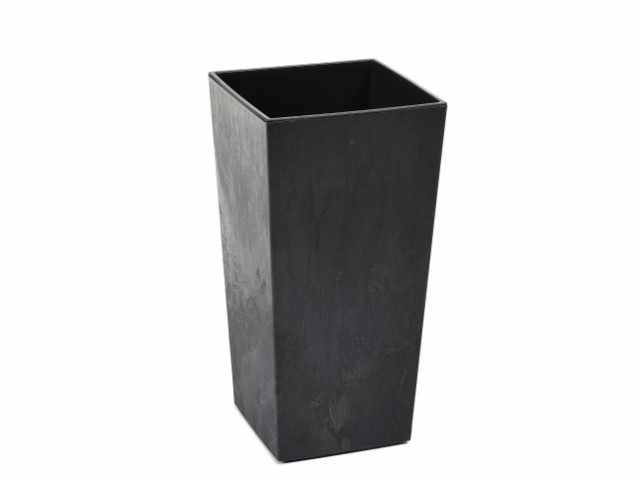 Maceta "FINEZJA ECO RECICLADO" efecto cemento color negro 19 × 19 cm · plástico
