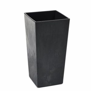 Maceta "FINEZJA ECO RECICLADO" efecto cemento color negro 25 × 25 cm · plástico