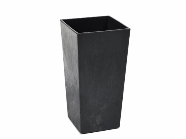 Maceta "FINEZJA ECO RECICLADO" efecto cemento color negro 25 × 25 cm · plástico