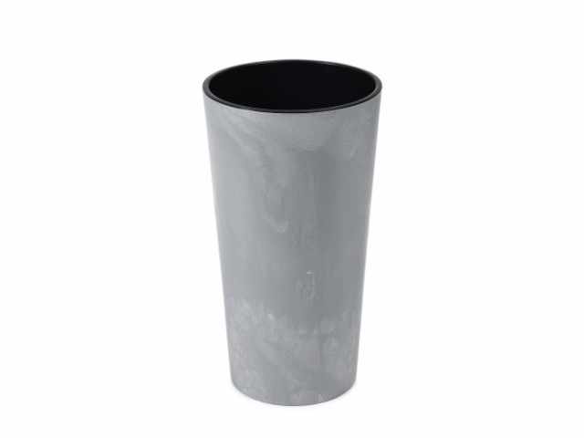 Maceta "LILIA ECO RECICLADO" color efecto cemento gris 14 × 25 cm · plástico