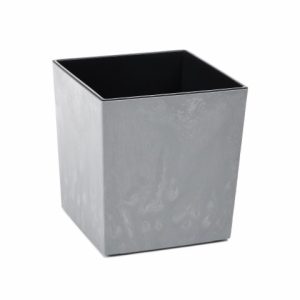 Maceta "JUKA ECO RECICLADO" color efecto cemento gris 19 × 19 cm · plástico