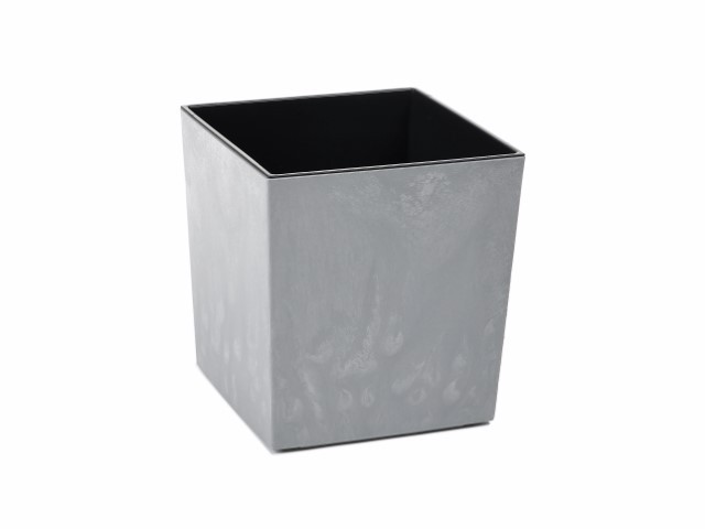 Maceta "JUKA ECO RECICLADO" color efecto cemento gris 19 × 19 cm · plástico