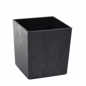 Maceta "JUKA ECO RECICLADO" color efecto cemento negro 40 × 40 cm · plástico