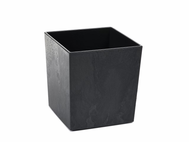 Maceta "JUKA ECO RECICLADO" color efecto cemento negro 40 × 40 cm · plástico
