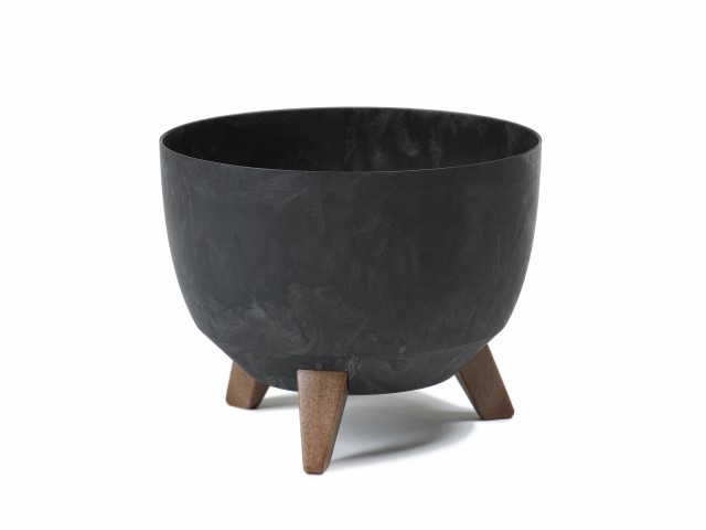Maceta con pies "ROMA ECO RECICLADO" color negro 40 × 20 cm · plástico