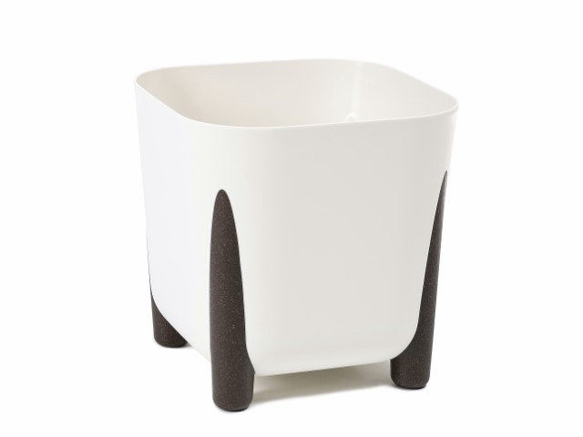 Maceta "SQUARE FRIDA" color crema 36 × 36 cm · plástico