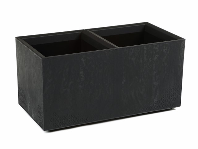 Maceta "KARO ECO RECICLADO" efecto cemento color negro 80 × 40 × 39 cm · plástico