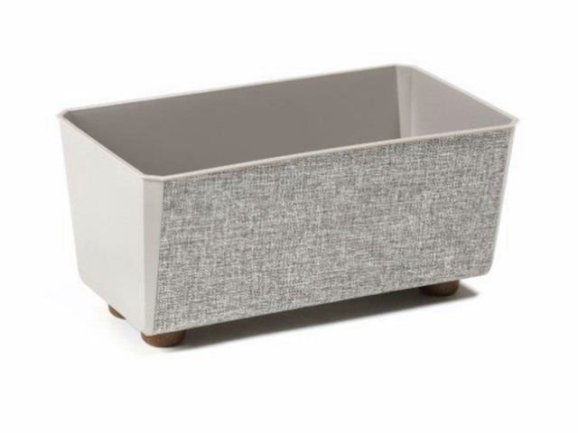Jardinera "SAGA TEXTIL" color taupe 28 × 16 × 13 cm · plástico