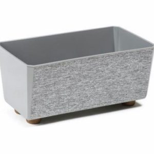 Jardinera "SAGA TEXTIL" color gris 28 × 16 × 13 cm · plástico