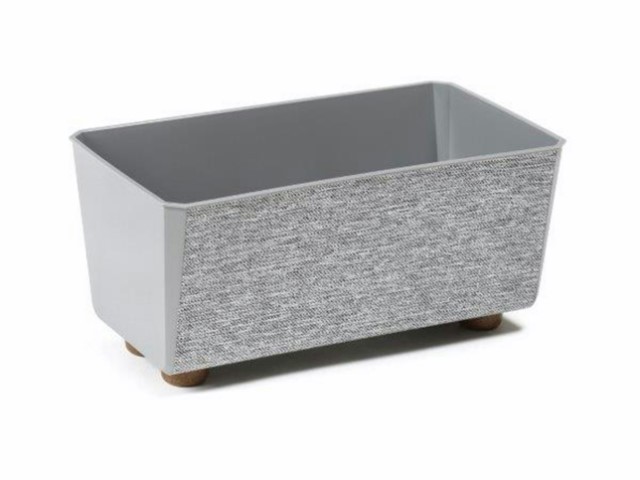 Jardinera "SAGA TEXTIL" color gris 28 × 16 × 13 cm · plástico