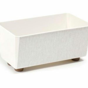 Jardinera "SAGA TEXTIL" color crema 28 × 16 × 13 cm · plástico