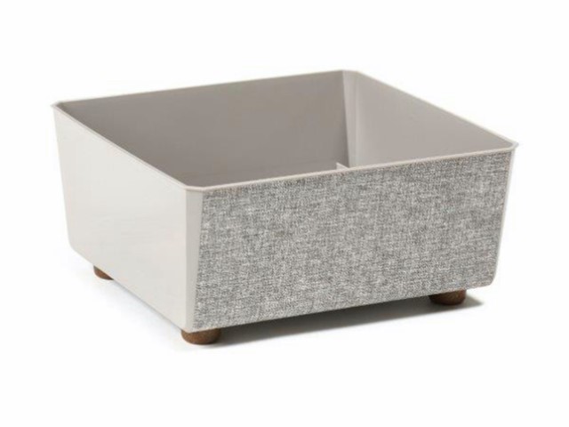 Jardinera "SAGA TEXTIL" color taupe 28 × 13 cm · plástico