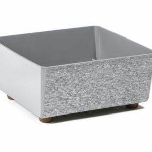 Jardinera "SAGA TEXTIL" color gris 28 × 13 cm · plástico