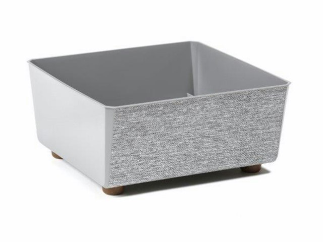 Jardinera "SAGA TEXTIL" color gris 28 × 13 cm · plástico
