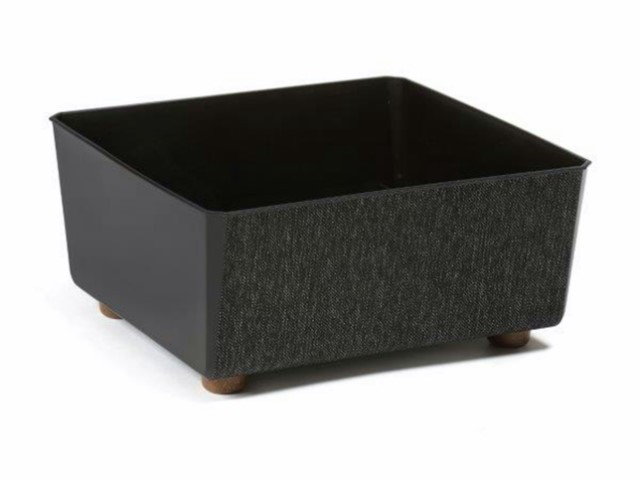 Jardinera "SAGA TEXTIL" color negro 28 × 13 cm · plástico