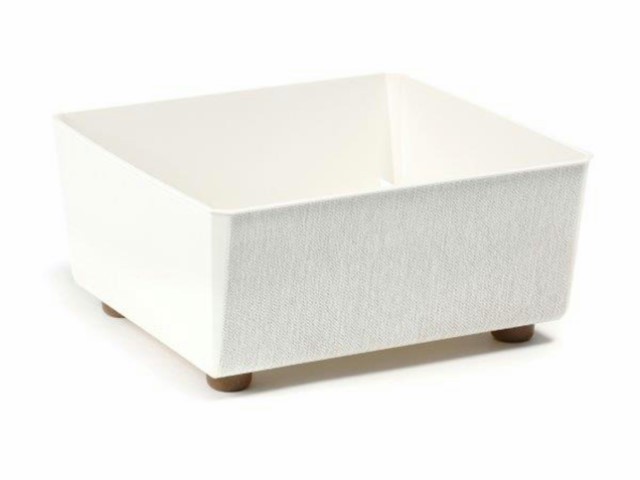 Jardinera "SAGA TEXTIL" color crema 28 × 13 cm · plástico
