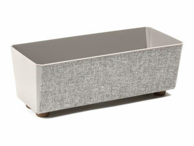 Jardinera "SAGA TEXTIL" color taupe 37 × 16 × 13 cm · plástico