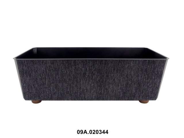 Jardinera "SAGA TEXTIL" color negro 37 × 16 × 13 cm · plástico