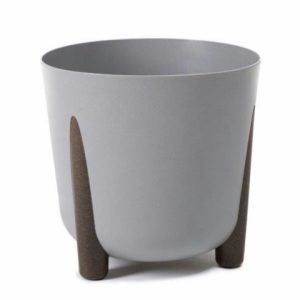Maceta "FRIDA ECO MADERA" color gris 21 × 20 cm · plástico
