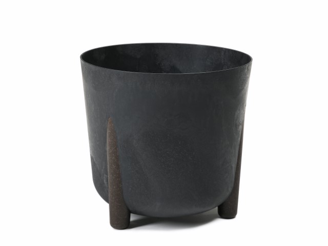 Maceta "FRIDA ECO RECICLADO" efecto cemento color negro 25 × 25 cm · plástico